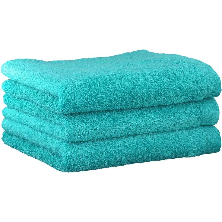 CAWÖ Gästetuch, 3er Pack - Lifestyle, Walkfrottier, Baumwolle, einfarbig Türkis 30x50cm – Bild 1