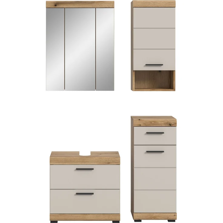 Badezimmer-Set >Scout< in Evoak Oak / Kaschmir - 112x191x34cm (BxHxT) – Bild 2
