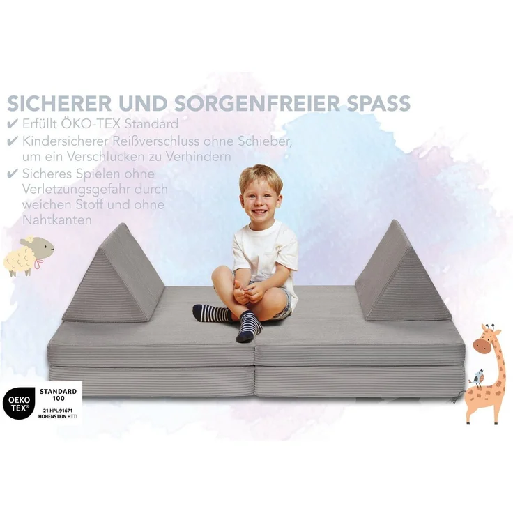 XDREAM Kindersofa Abenteuersofa, Spielsofa, aus Schaumstoff, individuell kombinierbar, 4 Teile, Kinderspielcouch, klappbar und vielfältig verwendbar – Bild 3