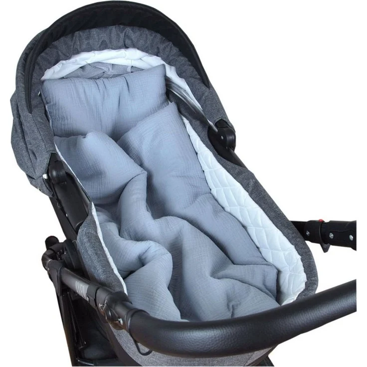 Babydecke BabyLux Babydecke Musselin Kinderwagendecke Kuscheldecke 75x60 cm MPM, BabyLux, Grau – Bild 2