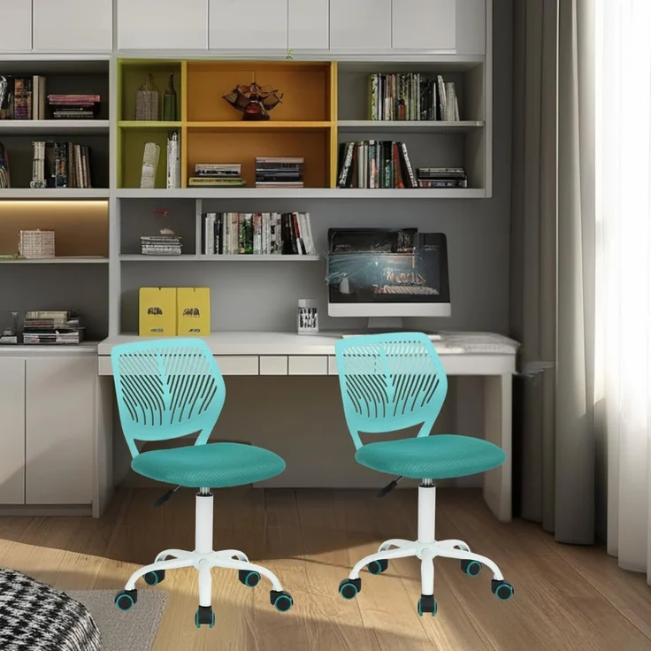 FurnitureR 2X Höhenverstellbarer Drehstuhl - Ergonomischer Schreibtischstuhl für Kinder/Jugendliche, Drehbarer Bürostuhl mit Rollen für Homeoffice & Kinderzimmer
