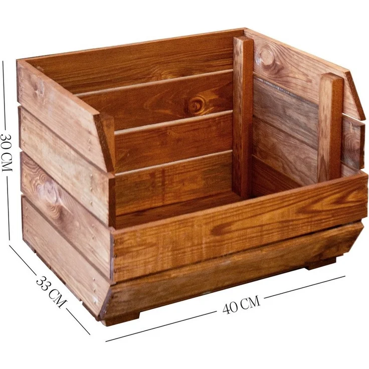 Kistenkolli Altes Land Allzweckkiste 3er Set Küchenregal Olaf 40x33x30 cm in Ocker Gemüsekiste Obsthorde (Spar-Set, 3er Set) – Bild 2
