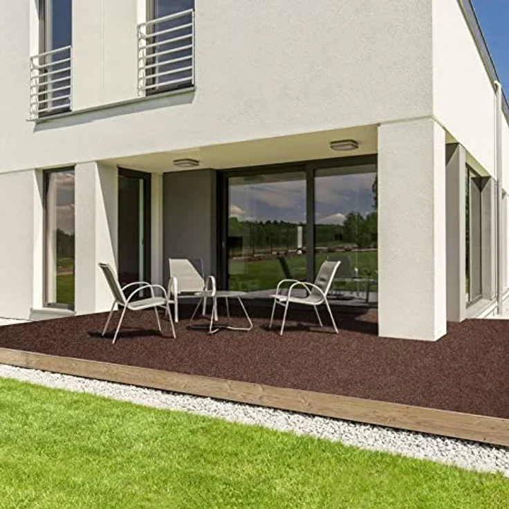 Floordirekt Kunstrasen Outdoor Teppich Farbwunder Pro - Balkonteppich - Rasenteppich für Terrasse, Balkon und Freizeit - leicht zu verlegen (67x600 cm, Braun) – Bild 7