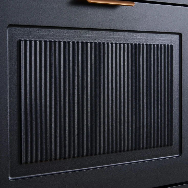 Kommode 60x24x114 cm, schmaler Schuhkipper in Schwarz aus MDF und Spanplatte, kippsicher – Bild 10