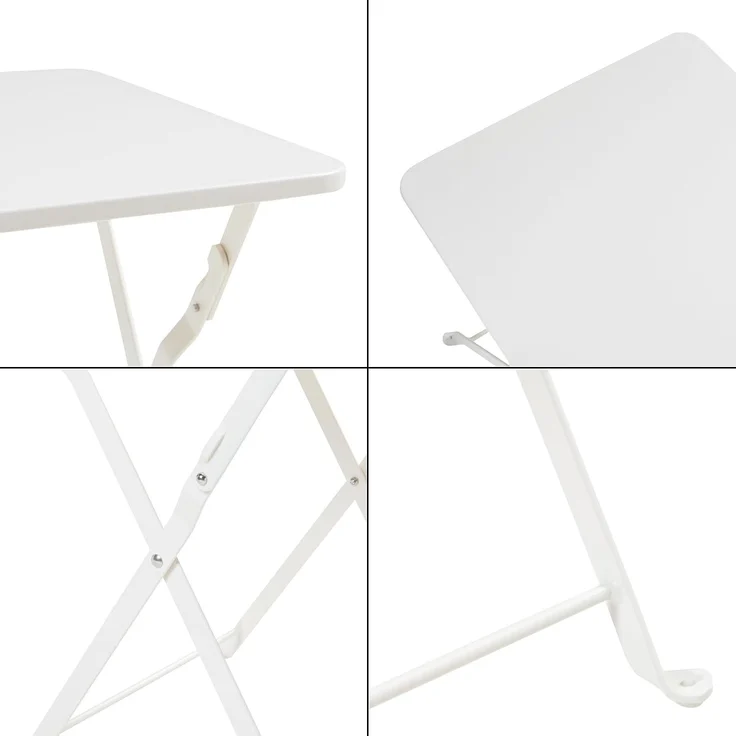 Klapptisch Vegårshei Stahl 45x40x40 cm Weiß [en. casa] – Bild 7
