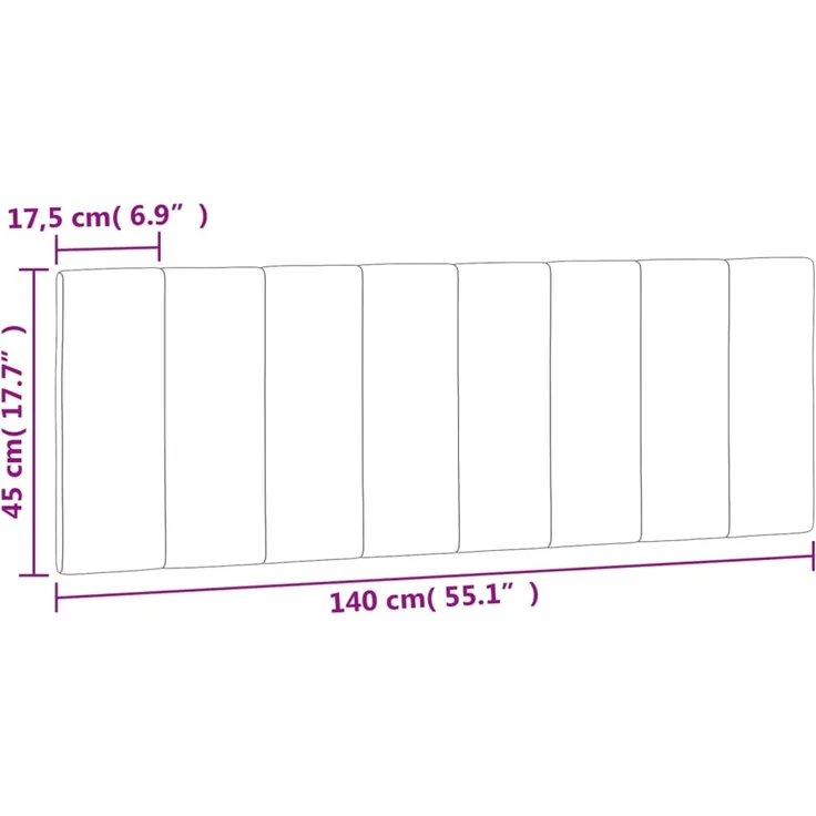 vidaXL Kopfteil-Kissen Hellgrau 140 cm Samt 374669 – Bild 10