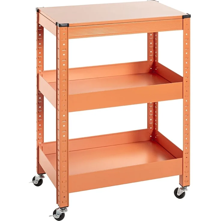 Servierwagen >55618< in orange, Metall - 50x75x32cm (BxHxT) – Bild 1