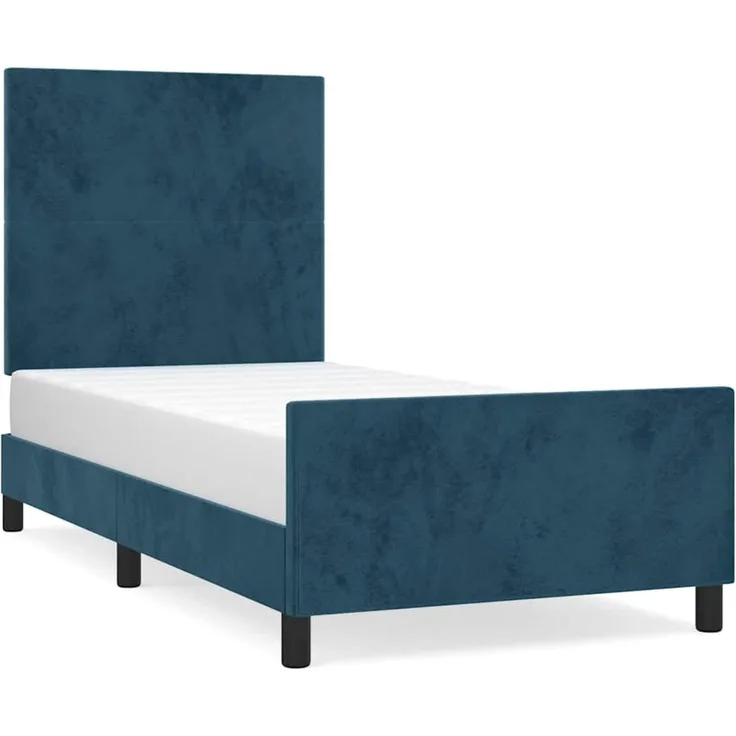 Einzelbettgestell Design für Erwachsene ohne Matratze Dunkelblau 80x200 cm Samt d4387e