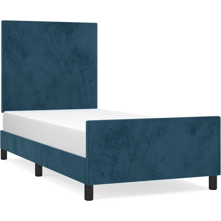 Einzelbettgestell Design für Erwachsene ohne Matratze Dunkelblau 80x200 cm Samt d4387e – Bild 1
