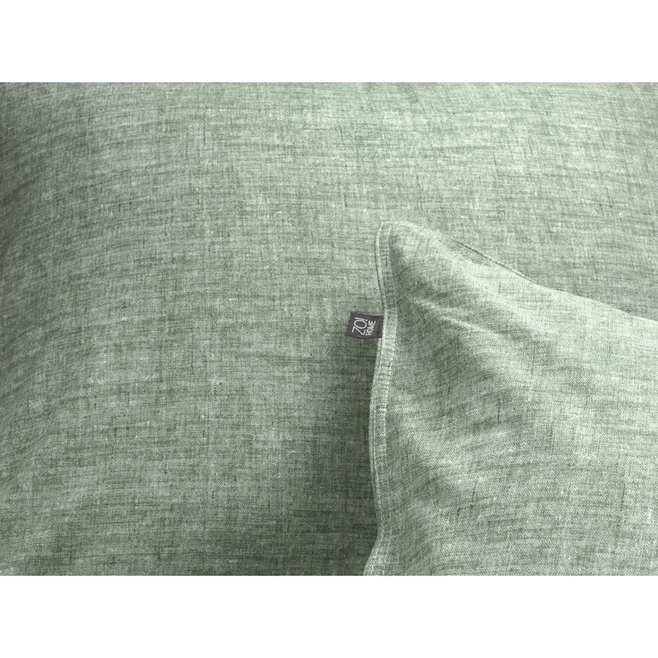 2 Stück Zo! Home Cotton Kissenbezüge 40x80 Lino Moss Green grün meliert uni – Bild 2
