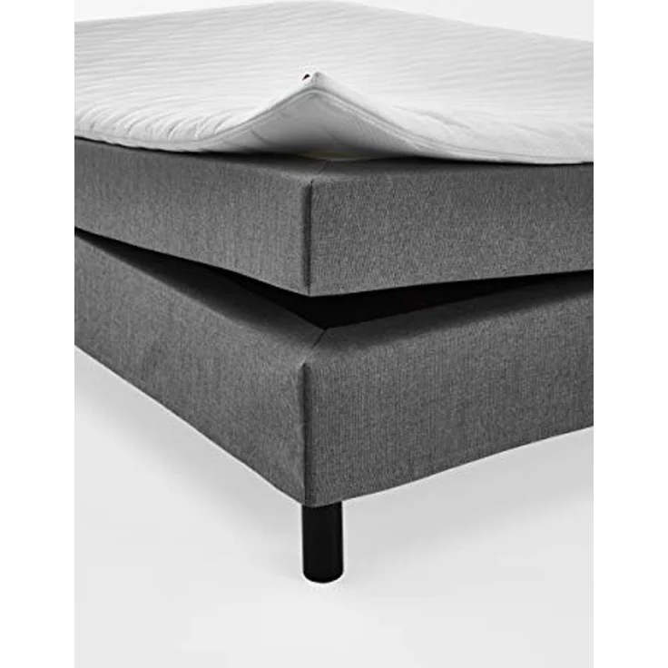 Atlantic Home Collection Happy Boxbett ohne Kopfteil, Bonellfederkern- Matratze, Härtegrad H2, Stoff, Grau, 180/200 cm, Liegehöhe ca. 58 cm – Bild 4