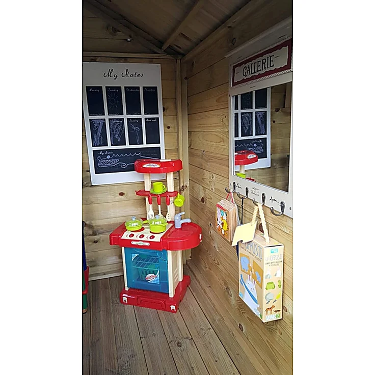 Kinderspielhaus mit Rutsche und Leiter Spielhaus Holz-Gartenhaus #3991 – Bild 7