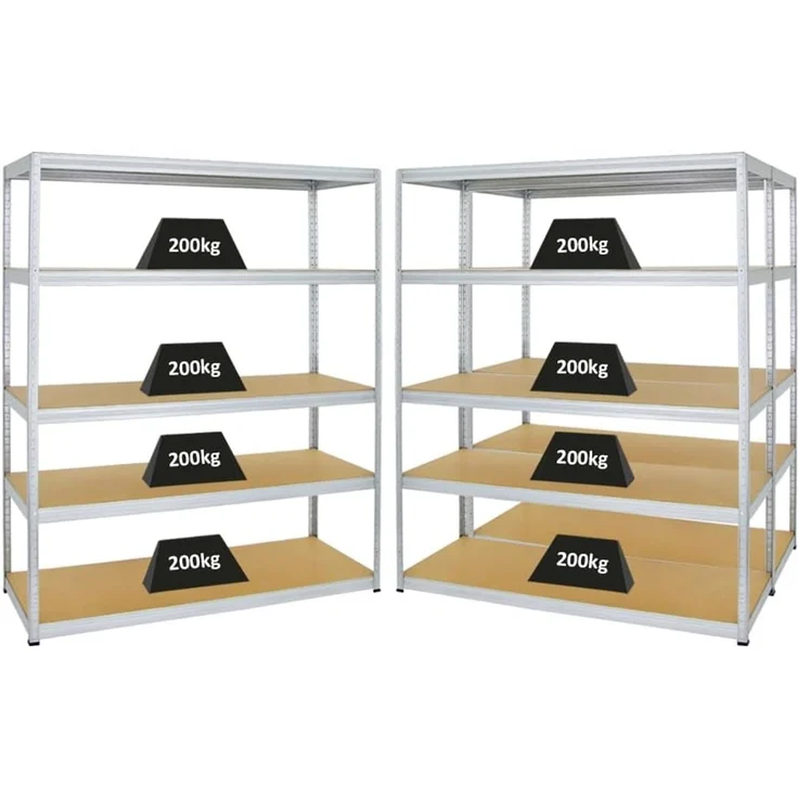 PROREGAL Mega Deal 3er-Set Schwerlastregale Giant Elephant 180 x 150 x 60 cm mit 5 Ebenen Fachlast 200kg Verzinkt, Kellerregal, Steckregal, Garagenregal, Lagerregal