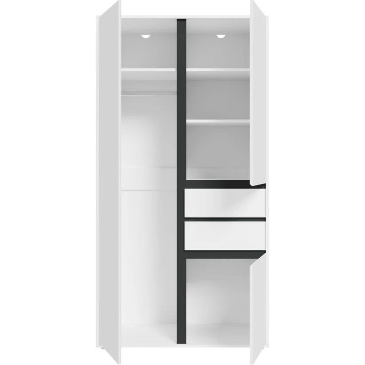 Falun Kleiderschrank 2-türig in weiß – Bild 3