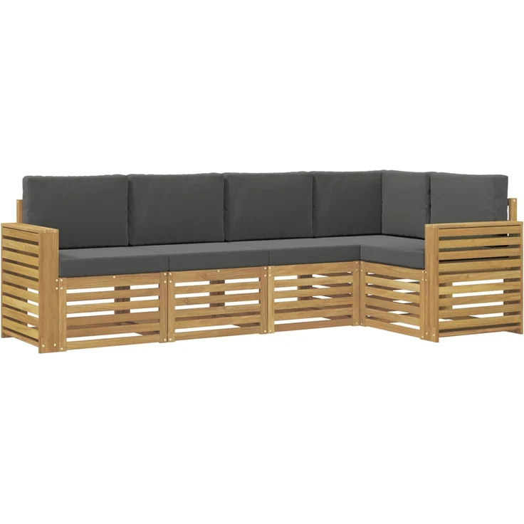 vidaXL Outdoor-Sofagarnitur 5 stk. 5-Sitzer Weiß und Anthrazit 3391842 – Bild 2