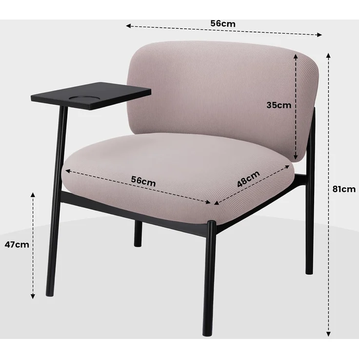 COMHOMA Loungesessel Sessel Relaxsessel Ohrensessel modern, Polsterstuhl mit Metallbeinen, Einzelsofa für Wohnzimmer/Schlafzimmer/Garten, Lila – Bild 2