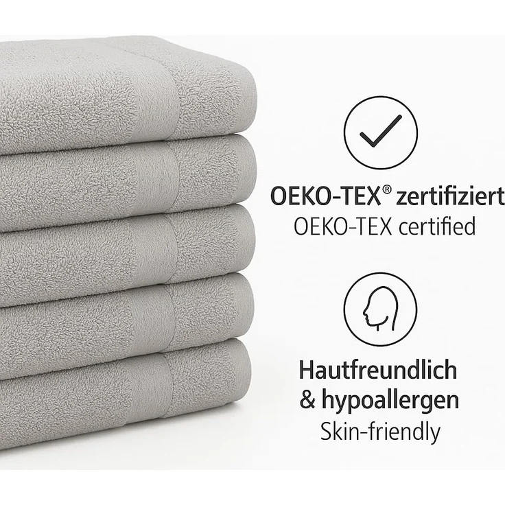 Betz Gästehandtuch 10 Stück Gästehandtücher Premium Farbe silbergrau und anthrazit, 100% Baumwolle (Set, 10-St) – Bild 7
