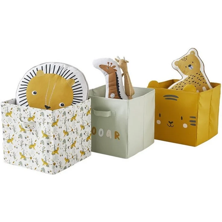 vertbaudet Aufbewahrungsbox 3er-Set Kinder Aufbewahrungsboxen PANDAFREUNDE – Bild 1