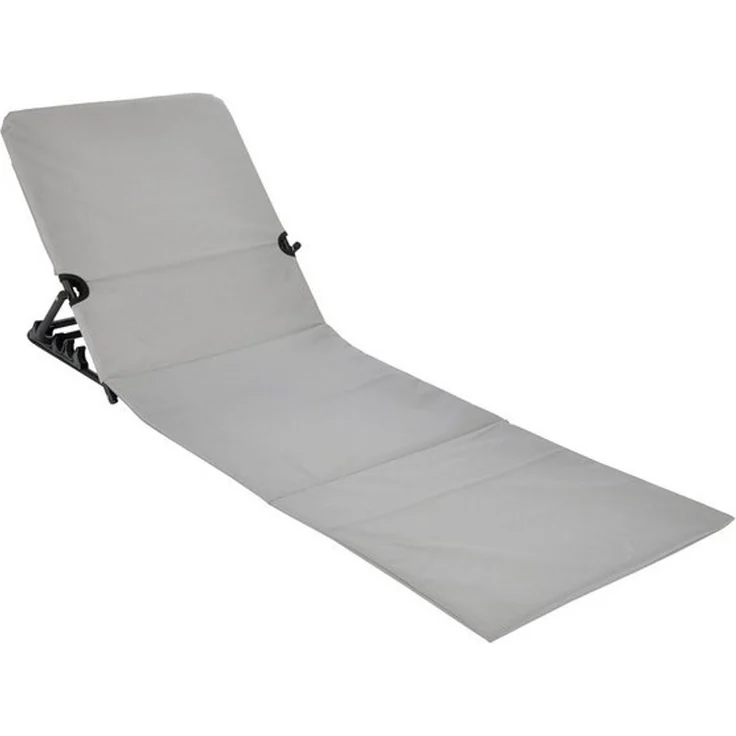 Spetebo Strandmatte klappbar mit Verstellbarer Rückenlehne - grau - Liegematte faltbar mit Tragegurt - Sonnenliege Gartenliege Sonnenmatte Liegematte für Garten Camping Picknick Reise Urlaub – Bild 4