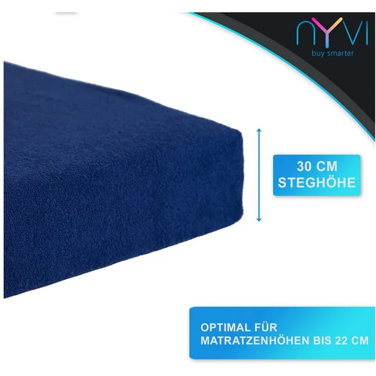 NYVI Spannbettlaken Spannbettlaken DreamScience Frottee für Matratzen bis 22 cm Höhe, Frottee, Gummizug: rundum, (2 Stück), Warm und Kuschelig, hohe Feuchtigkeitsaufnahme, schnell trocknend – Bild 4