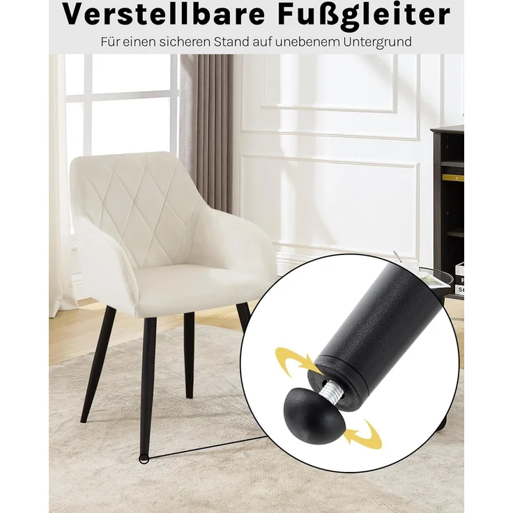 Woltu Esszimmerstuhl (1 St), mit Samtbezug, Küchenstuhl, mit Metallbeinen – Bild 9