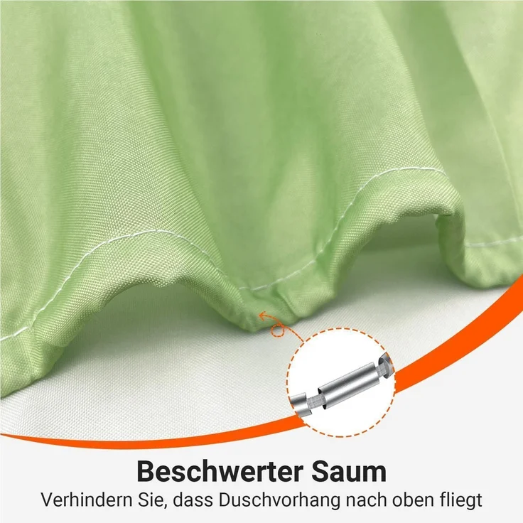 Duschvorhang 120x200 Polyester Grünes Lächeln 120 x 200 cm – Bild 6