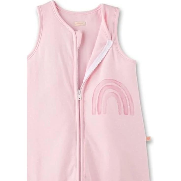 SANETTA Baby-Schlafsack mit Füßen Rosa | Praktischer und bequemer Unisex-Schlafsack aus Bio-Baumwolle. Baby-Schlafsack mit Reißverschluss und Regenbogen-Print | Baby Sleeping Bag – Bild 3