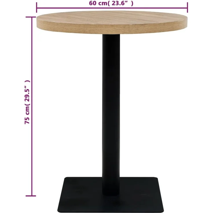 Bistrotisch MARV Rund 60x75 cm Eichenoptik | Esstisch kleiner Tisch Cafe Gartentisch Balkontisch Outdoortisch – Bild 6
