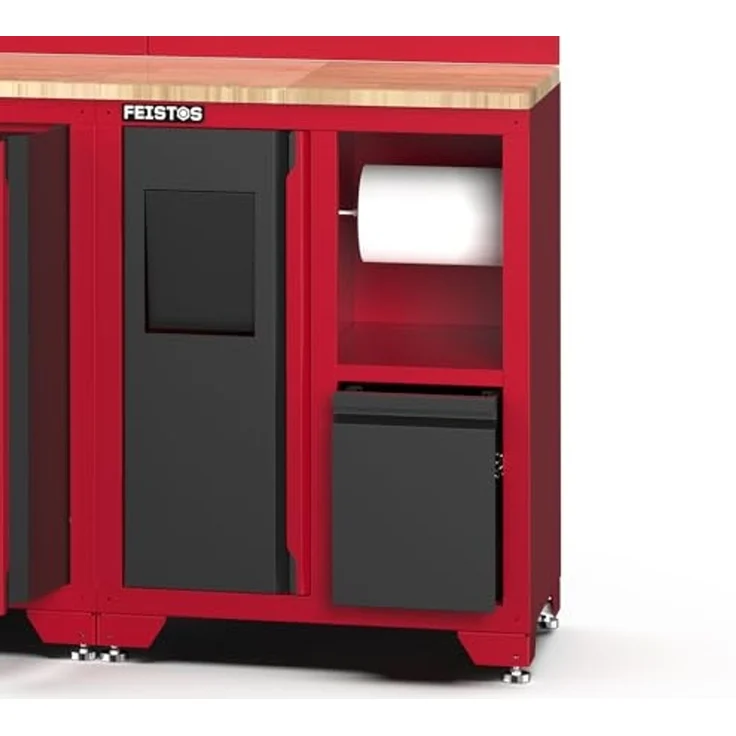 Feistos Werkstatteinrichtung "Juno 23", schwarz/rot, 264 x 46 x 198 cm (B x T x H),1 Hochschrank – Bild 7