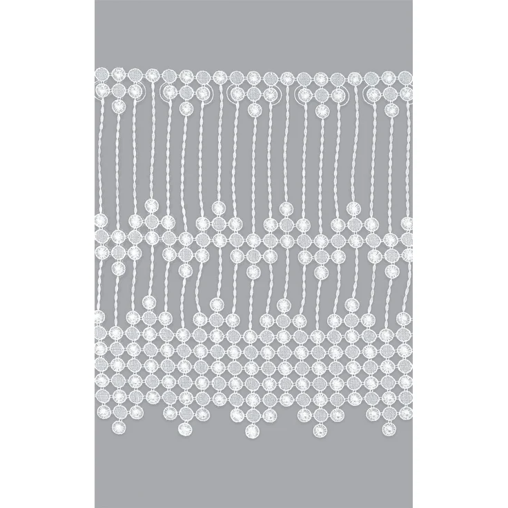 Scheibengardine Plauener Spitze - Pearl (Bx H) 88cm * 45cm weiß – Bild 3