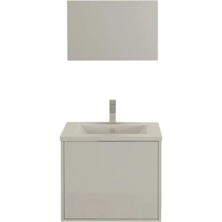 Jet-Line Badmöbelset LINZ, elegantes Badset in Weiss mit hochglänzender Front und push-open Schublade