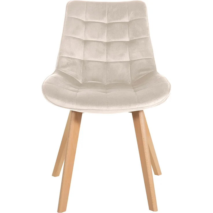 CLP 2er Set Esszimmerstühle Brook mit Samtbezug,creme – Bild 3