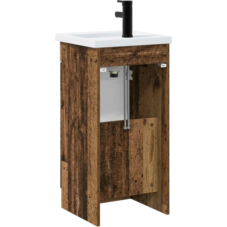 vidaXL Badezimmerschrank mit Waschbecken Altholz 42 x 40 x 84,5 cm 890062 – Bild 5