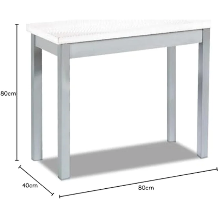 ASTIMESA Küchentisch im Buchstil ohne Schublade und Platte aus laminiertem Holz, Cervino, 80 x 40 cm a 80 x 80 cm – Bild 2