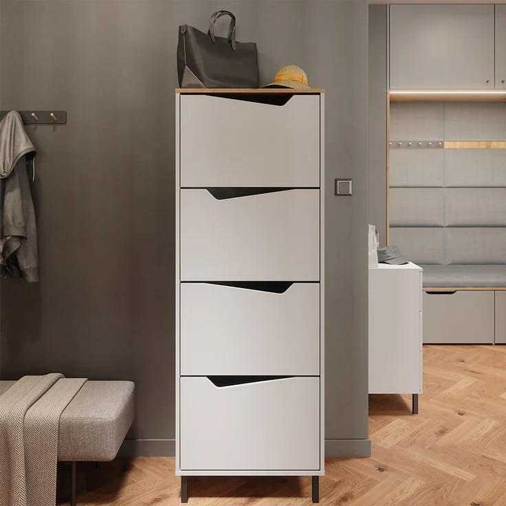 Schuhkipper Marelle Weiß/Artisan 60 x 167.4 cm mit 4 Fächern Vicco – Bild 3