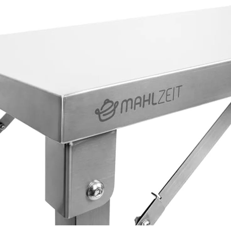 Mahlzeit Edelstahltisch 120 x 70 x 80 cm | Arbeitstisch, Küchentisch, Edelstahl Zubereitungstisch | Gastronomietisch klappbar, Klapptisch, Serviertisch | Tisch für Küche und Gastronomie – Bild 8
