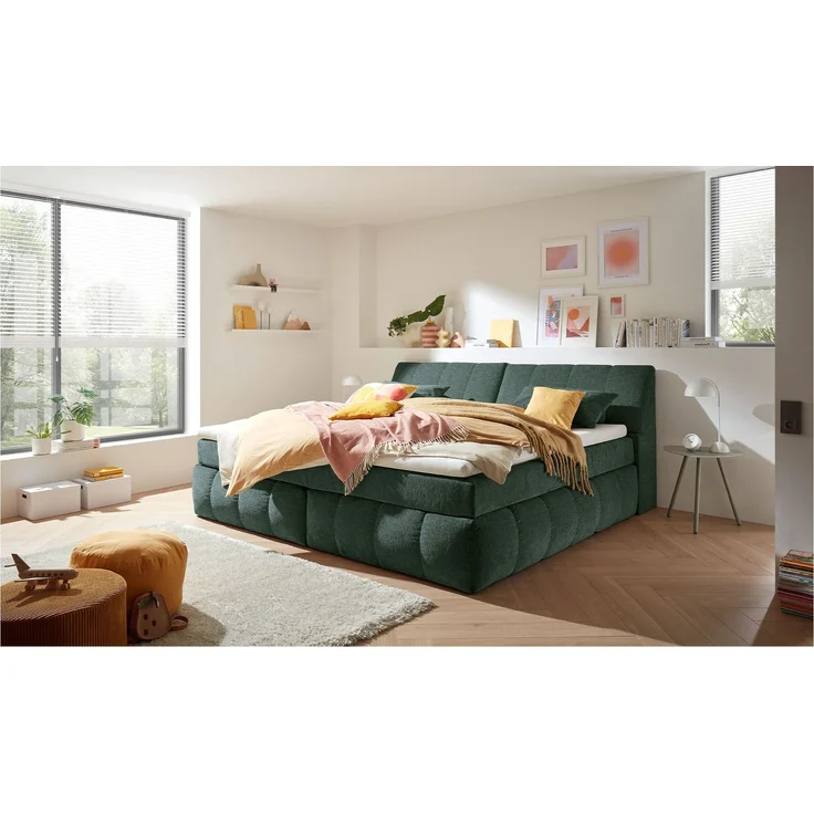 Familienbett Beverly / Bearford 6A BSB, Stoff, Grün, 250 x 106 x 240 cm – Bild 6