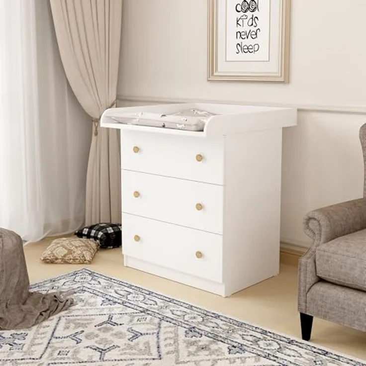 Shefa Kids 830 Wickelkommode Weiß - Sicherer Wickeltisch für das Babyzimmer – Bild 2