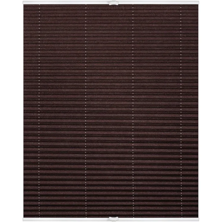 Lichtblick Sonnenschutzsysteme GmbH Plissee Nizza 80 cm x 130 cm (BxL) Braun Tageslicht; einfache Installation mit Klemmträgern; verspannt