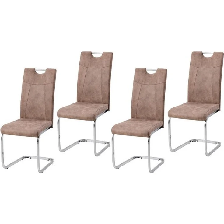 HTI-Living Esszimmerstuhl Esszimmerstuhl KellyC 4er-Set Braun (Set, 4 St), Schwingstuhl Freischwinger – Bild 2