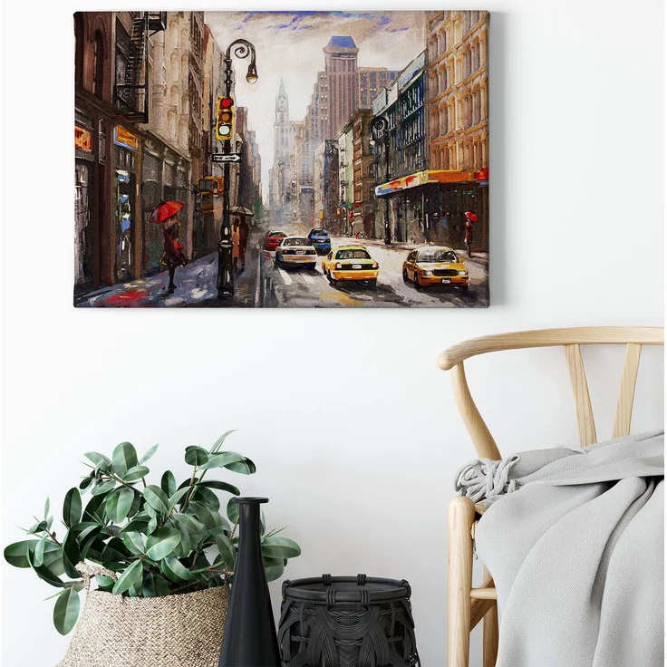 New York Leinwandbild Braun Beige Grau 70x50 DD123079 Wandbild Leinwand – Bild 2