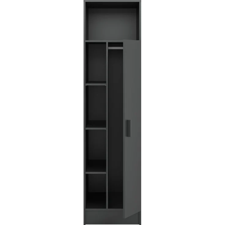 Universalschrank (B/H/T: 50x195x62 cm) in anthrazit Nachbildung – Bild 3