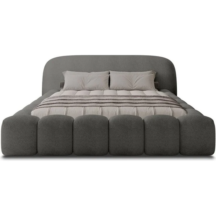 thematys Polsterbett ORLANDO - Cloud mit Bettkasten, Bouclé Bezug 160x200cm, mit gepolstertem Kopfteil, Grau (Quelle 92), Art.-Nr. S0QFD026AX5 – Bild 4
