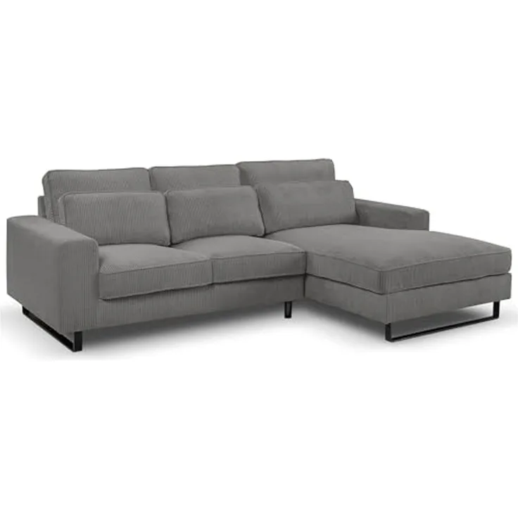 Ecksofa (B/H/T: 276x91x183 cm) in Grau
