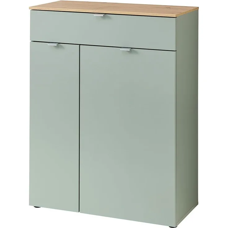 Schuhschrank Bari, Holzwerkstoff, Grün, 78 x 103 x 38 cm