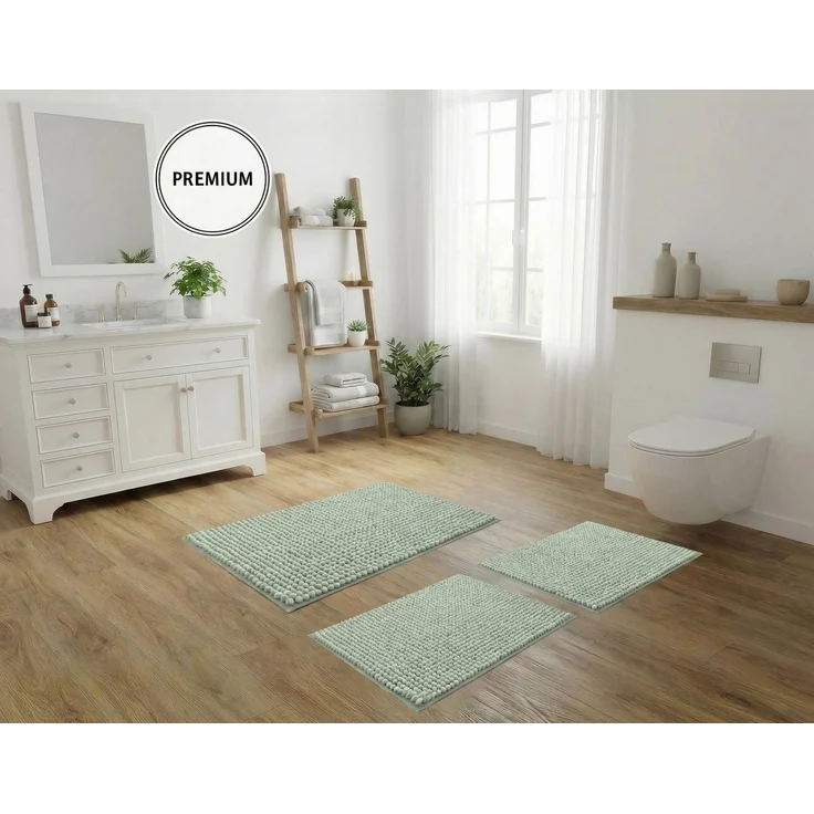 OTTO home Badematte Vanessa Chenille, Standard & Premium, 15mm oder 20mm, auch als 2er Set, rutschhemmend beschichtet, schnell trocknend, strapazierfähig, fußbodenheizungsgeeignet, Polyester, rechteckig, Uni Farben, besonders weich, flauschig, Badvorleger – Bild 3