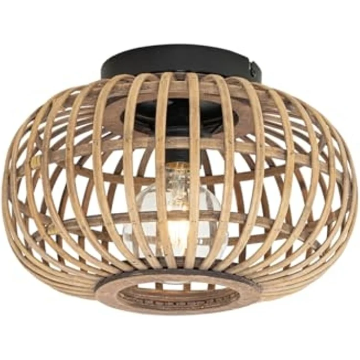 Qazqa Deckenleuchte Amira, ohne Leuchtmittel, E27, Naturel, Orientalisch, Bamboo, 1-flammig – Bild 1