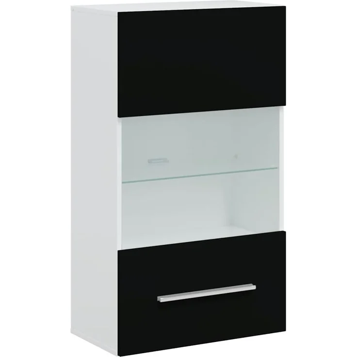 vidaXL 5-tlg. Wohnwand mit LED-Beleuchtung Mattschwarz Holzwerkstoff 3324230 – Bild 7