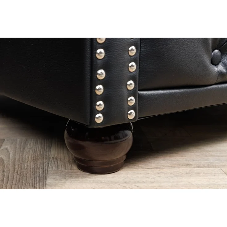riess-ambiente Chesterfield-Sessel CHESTERFIELD 110cm matt schwarz (Einzelartikel, 1-St), Wohnzimmer · Kunstleder · Federkern · Knopfheftung · Design – Bild 8
