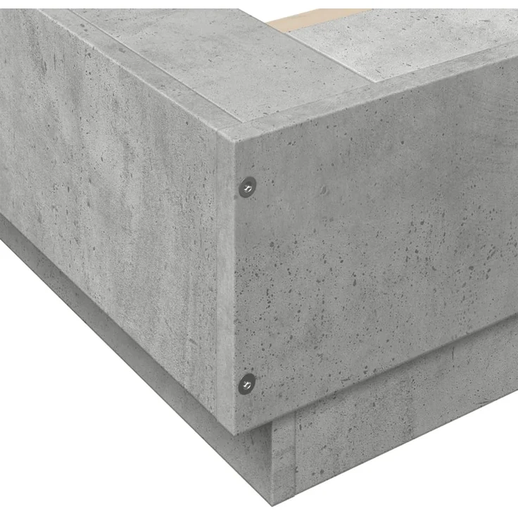 vidaXL Bettgestell Betongrau 90x200 cm Holzwerkstoff 3281213 – Bild 7